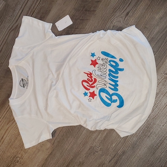Crazy Dog T-Shirts Tops - 2x HOST PICK Red, White & Bump Maternity Shirt Size Small